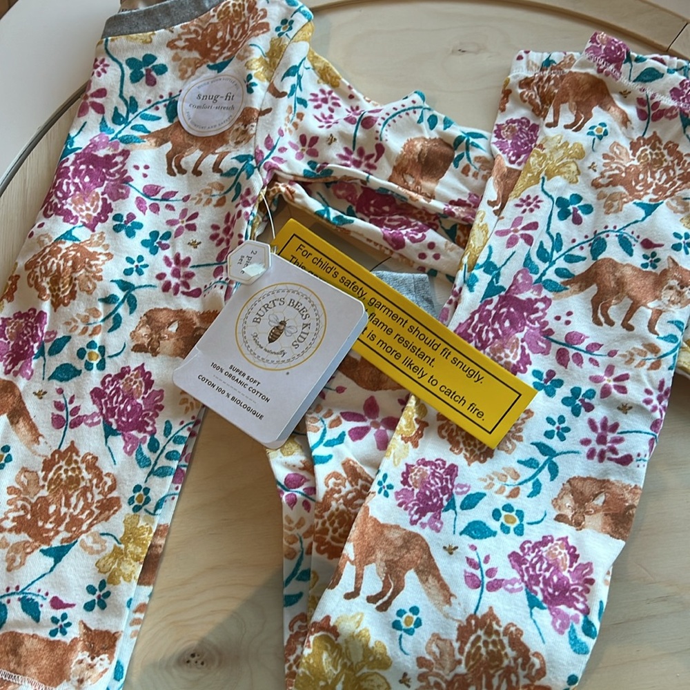 Burt’s Bees Baby + Burt’s Bees Kids Fox Floral pajamas - Picture 3 of 5
